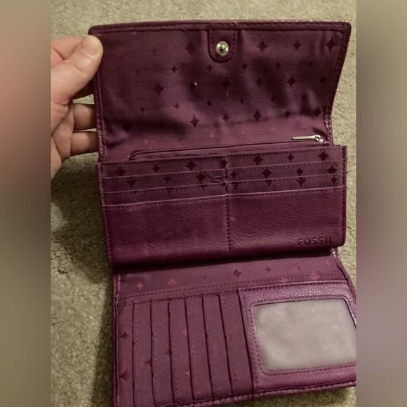 Purple Fossil Women’s Tri-Fold Wallet - Picture 2 of 2